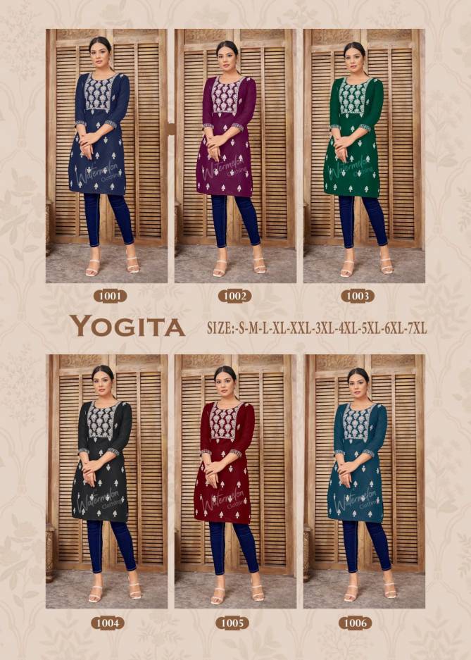 Yogita Cotton Embroidery Kurtis Catalog